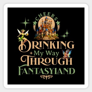 Drinking My Way Through Fantasyland Cheers Fairy Sticker